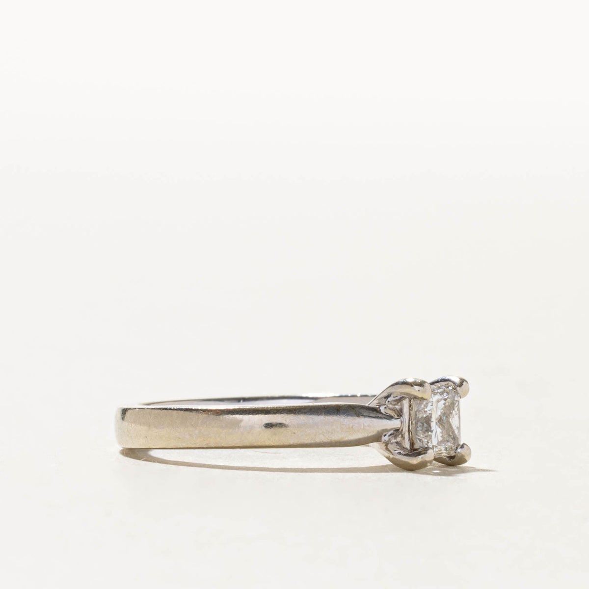 14k Solitaire GIA Princess Cut Diamond Engagement Ring | 0.51ct VS1 F VG | SZ 6.5