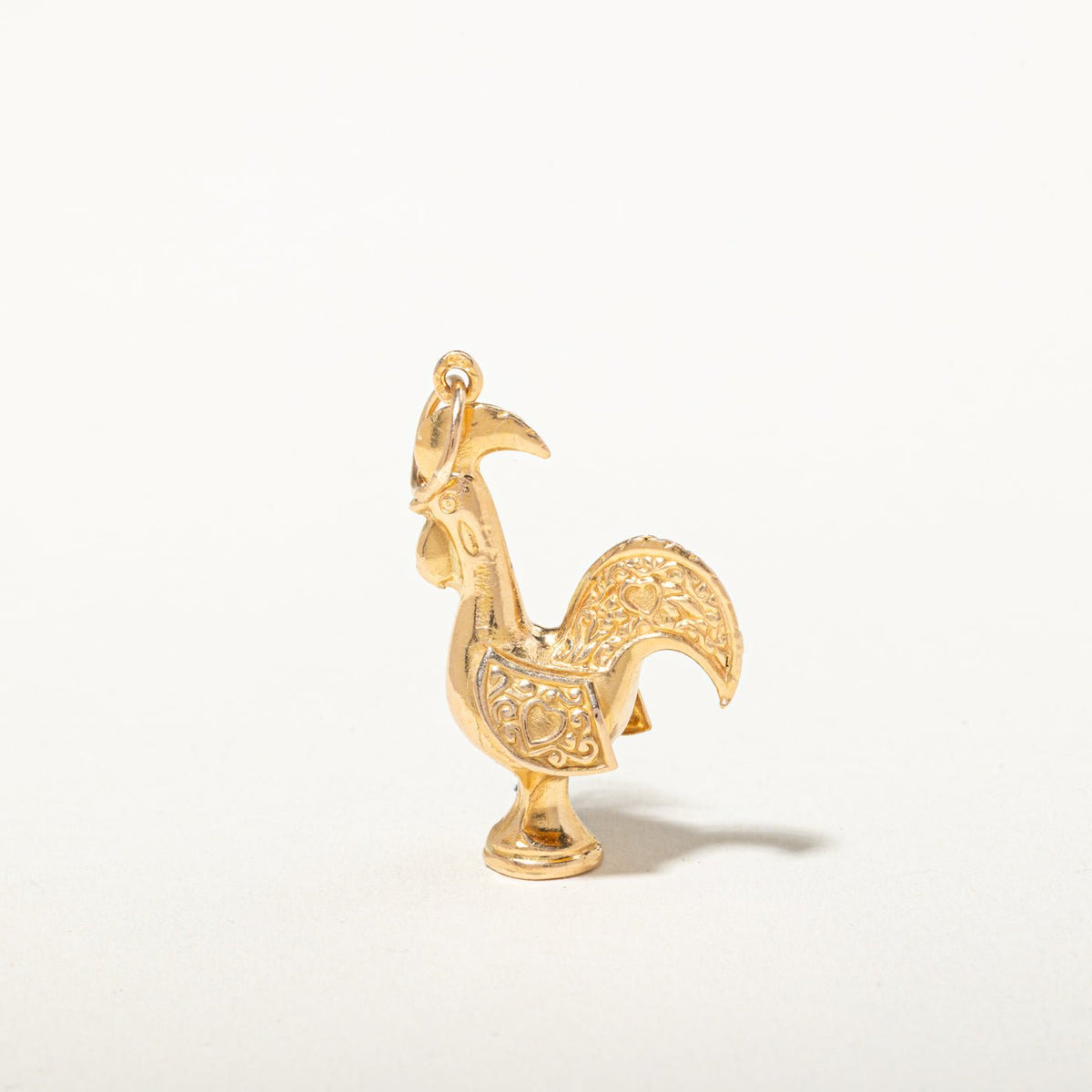 Vintage Portuguese Yellow Gold Rooster Charm