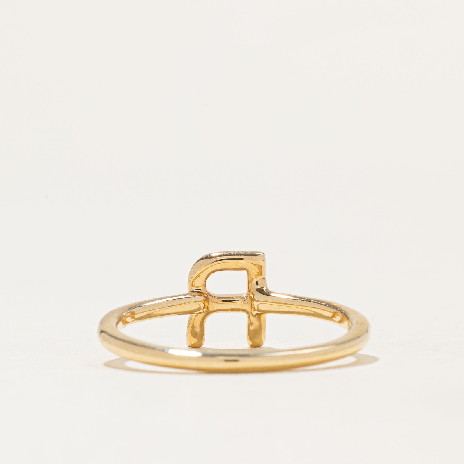 '100 Ways' Yellow Gold 'R' Initial Ring | SZ 7