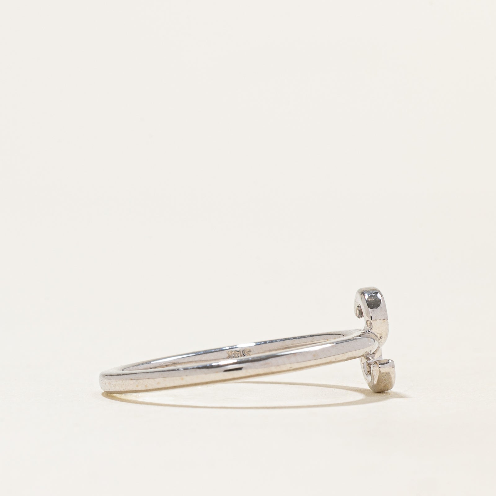 '100 Ways' White Gold 'S' Initial Ring | SZ 7