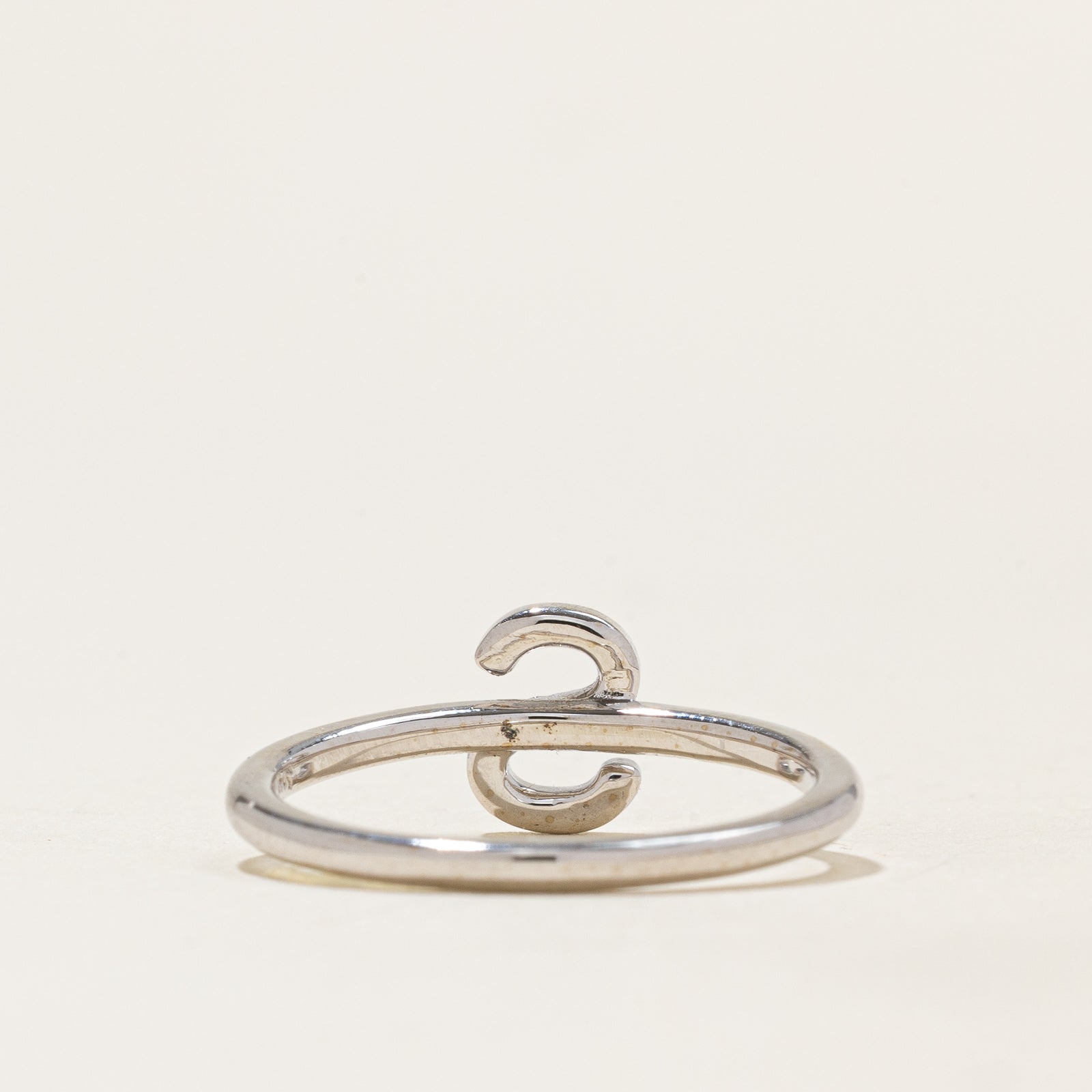 '100 Ways' White Gold 'S' Initial Ring | SZ 7