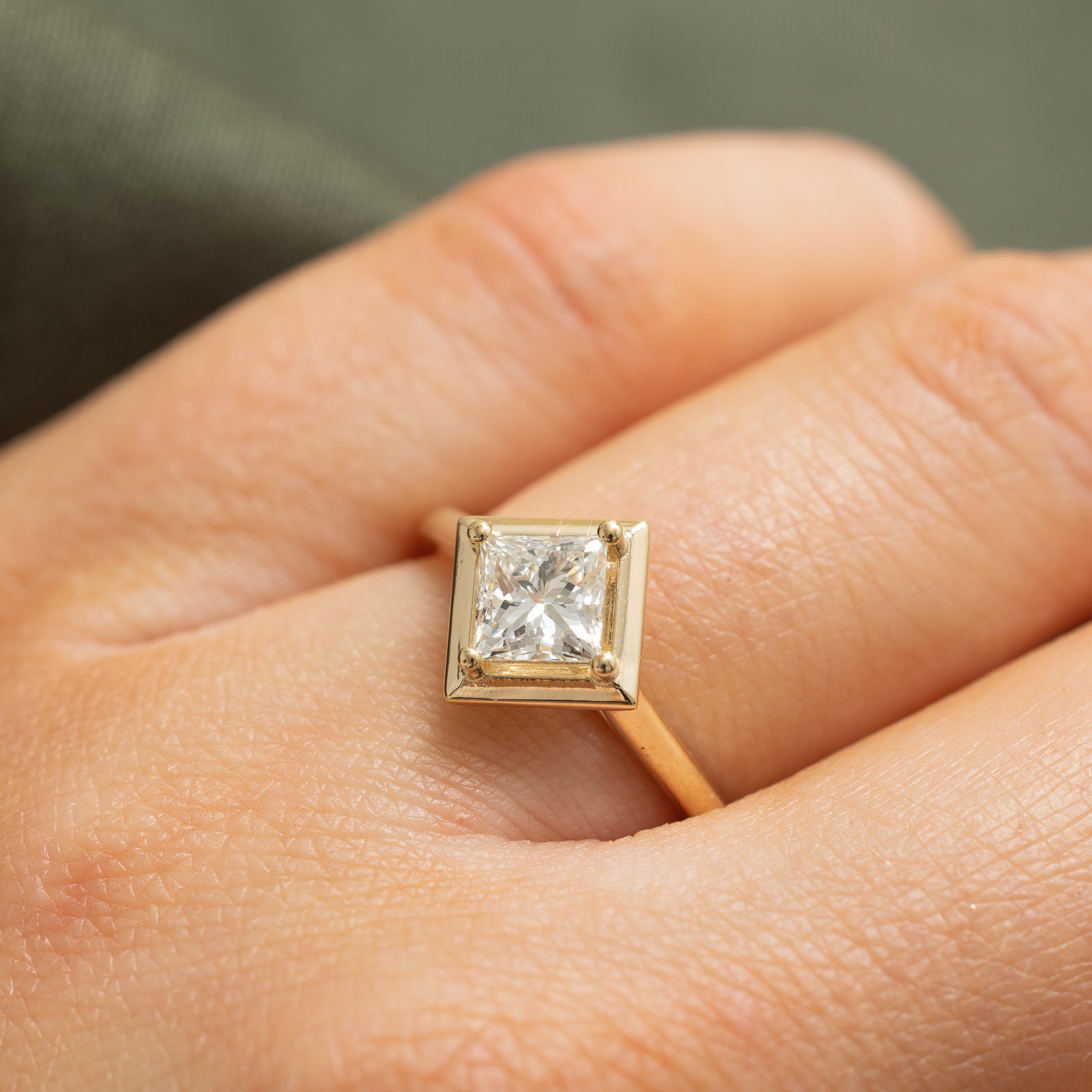 Solitaire Princess Cut Diamond Ring | 0.81ct