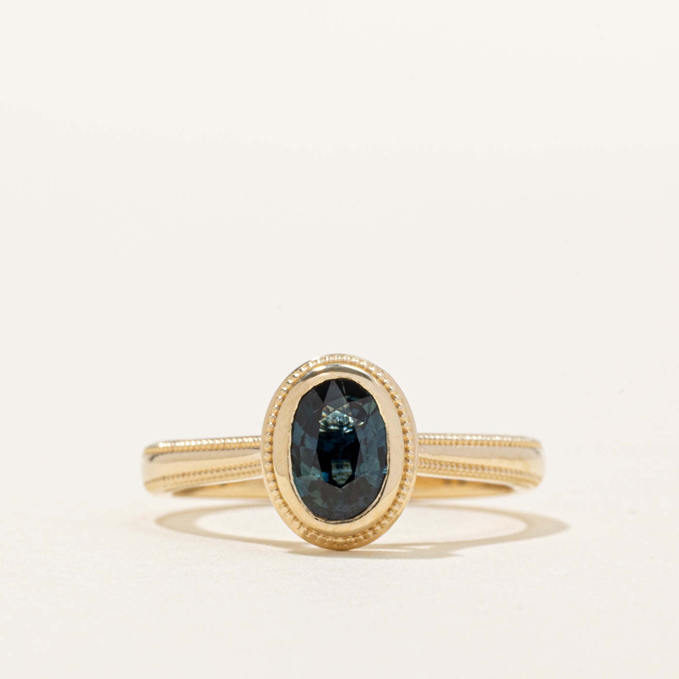 '100 Ways' Bezel Milgrain Sapphire Ring | 0.94ct | SZ 7