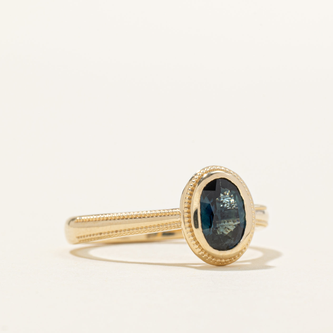 '100 Ways' Bezel Milgrain Sapphire Ring | 0.94ct | SZ 7