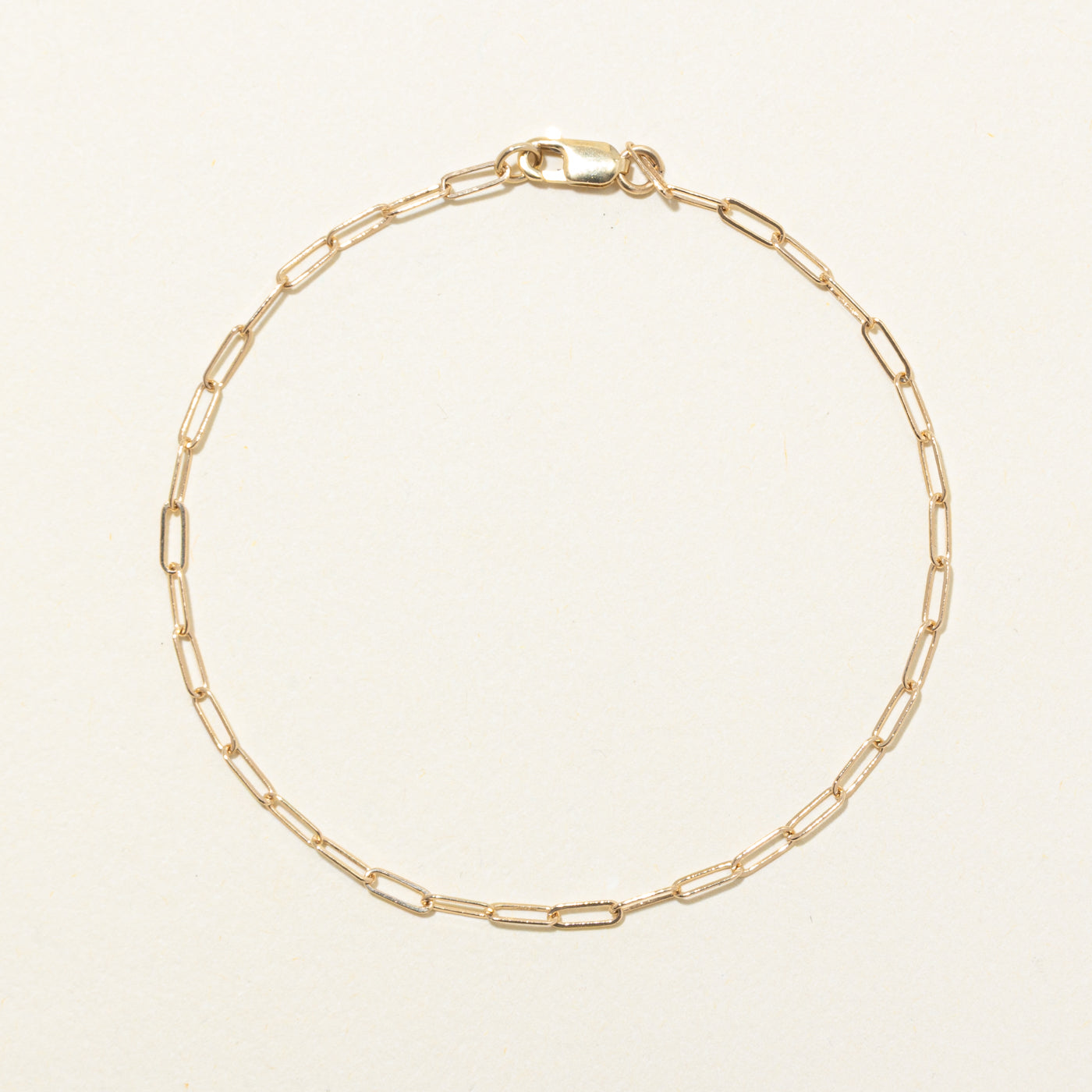 '100 Ways' 14k Yellow Gold Paperclip Chain Bracelet | 7"