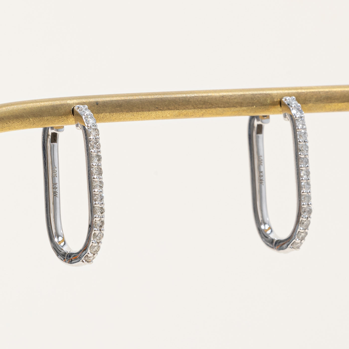 '100 Ways' Diamond Soft Rectangle Hoop Earrings | 0.50ctw |