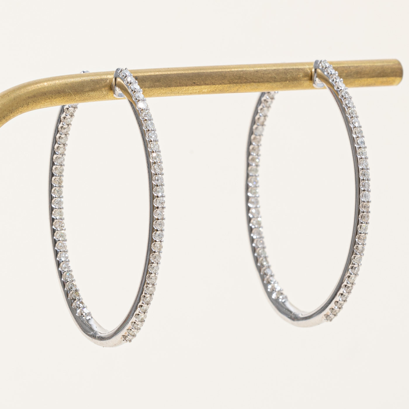 '100 Ways' Diamond Oval Hoop Earrings | 1.00ctw |