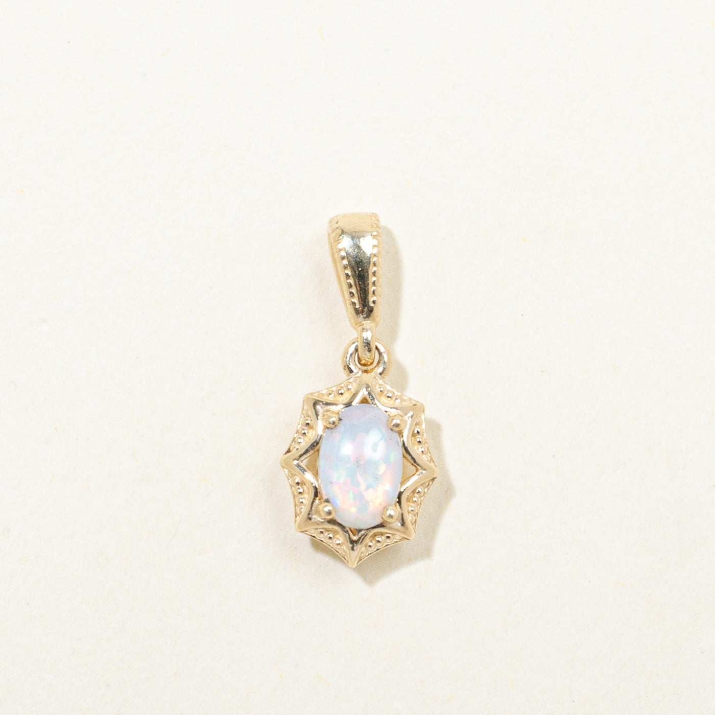 '100 Ways' 10k Yellow Gold Cabochon Opal Pendant | 0.26ct