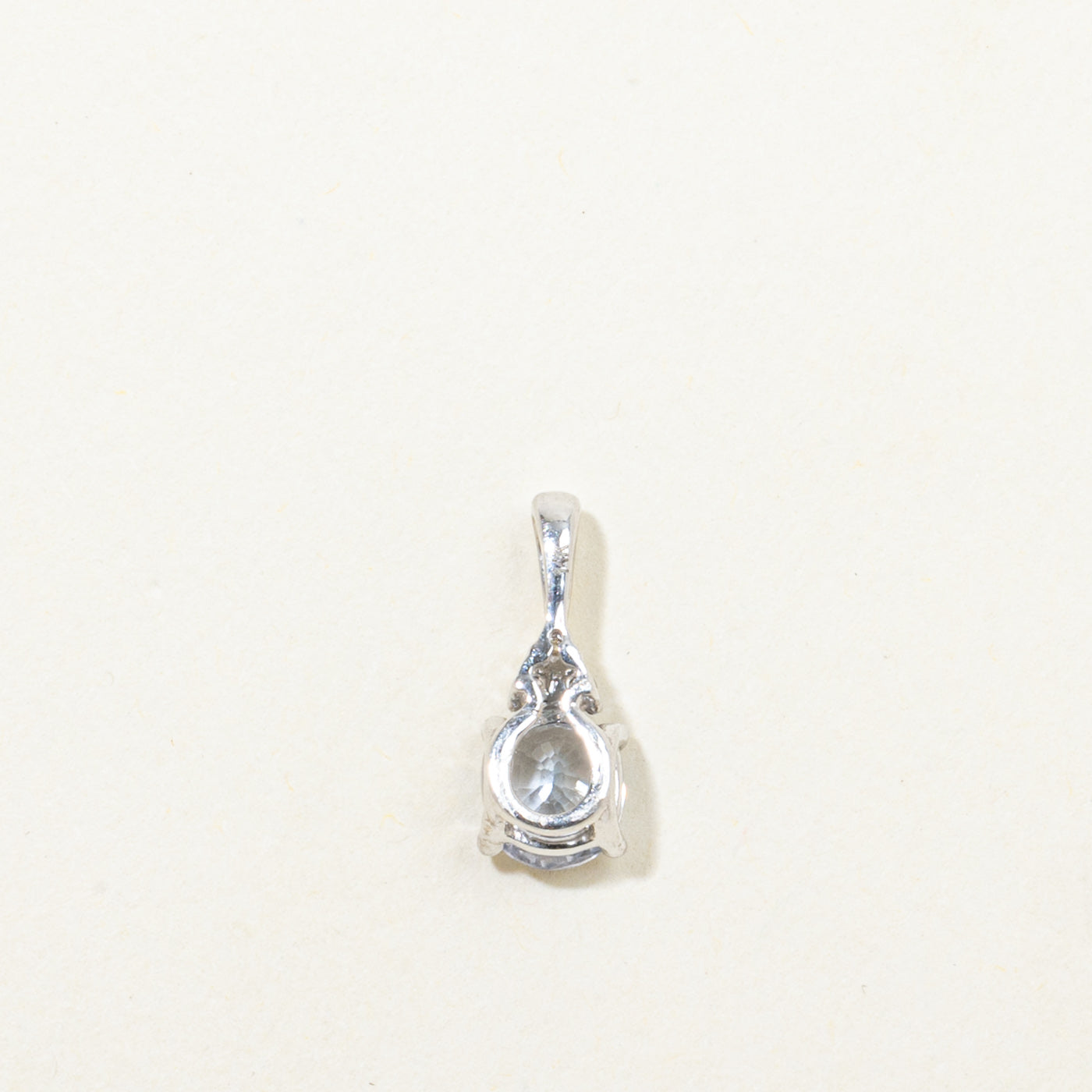 14k Oval Cut Sapphire & Diamond Accented Pendant | 0.63ct, 0.03ctw