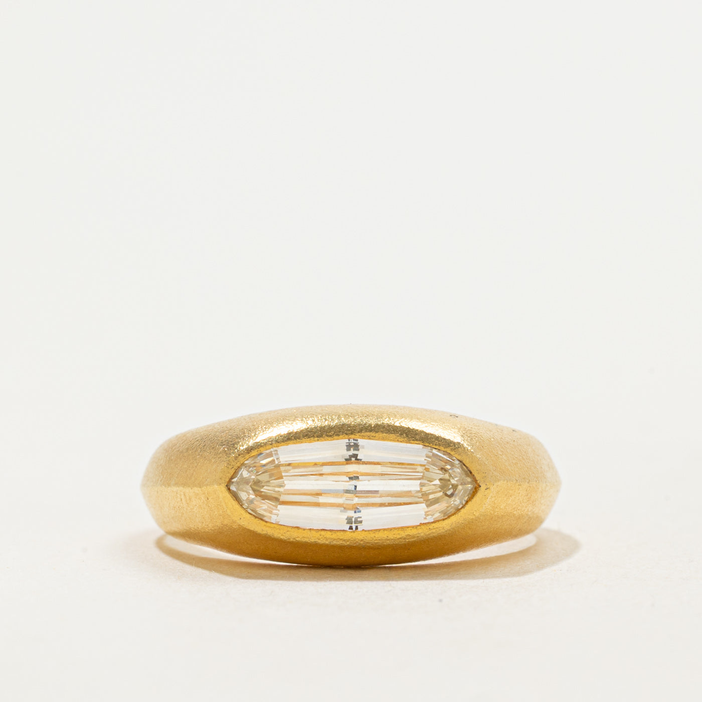 '100 Ways' 9k Yellow Gold Step-Cut Moval Diamond Signet | 1.02ct | SZ 6.75