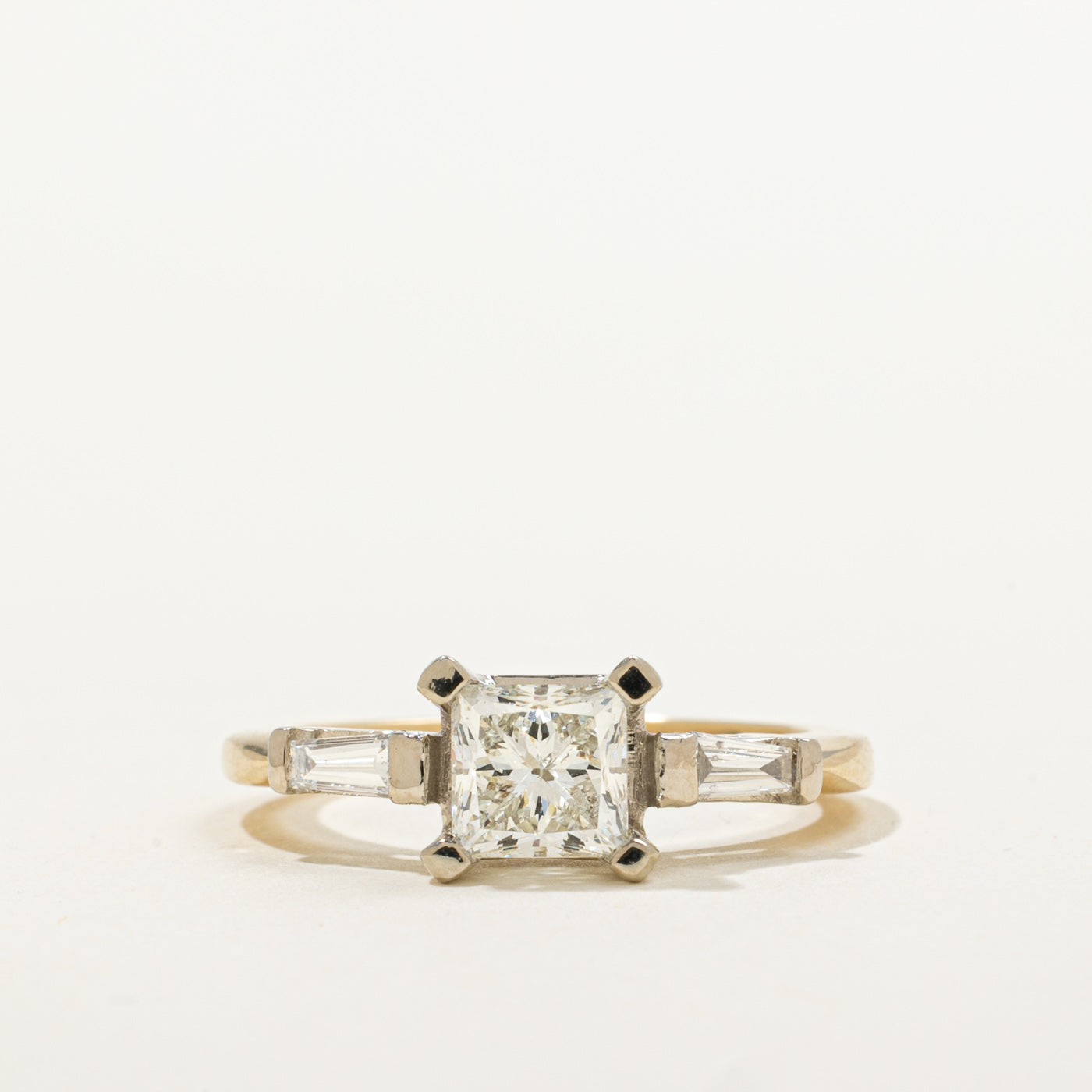 '100 Ways' 14k Two Tone Princess Diamond Accented Ring | 1.01ct I2 H/I, 0.20ct | SZ 5.75