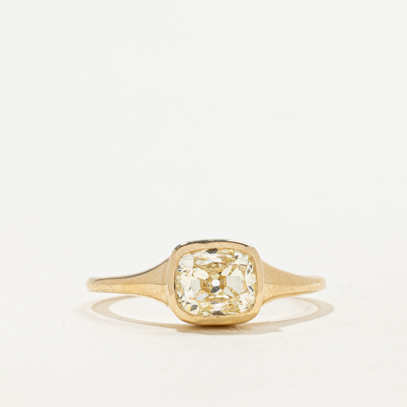 '100 Ways' 9k Yellow Gold Old Mine Diamond Signet Ring | 0.90ct VS2 Yellow | SZ 5.75