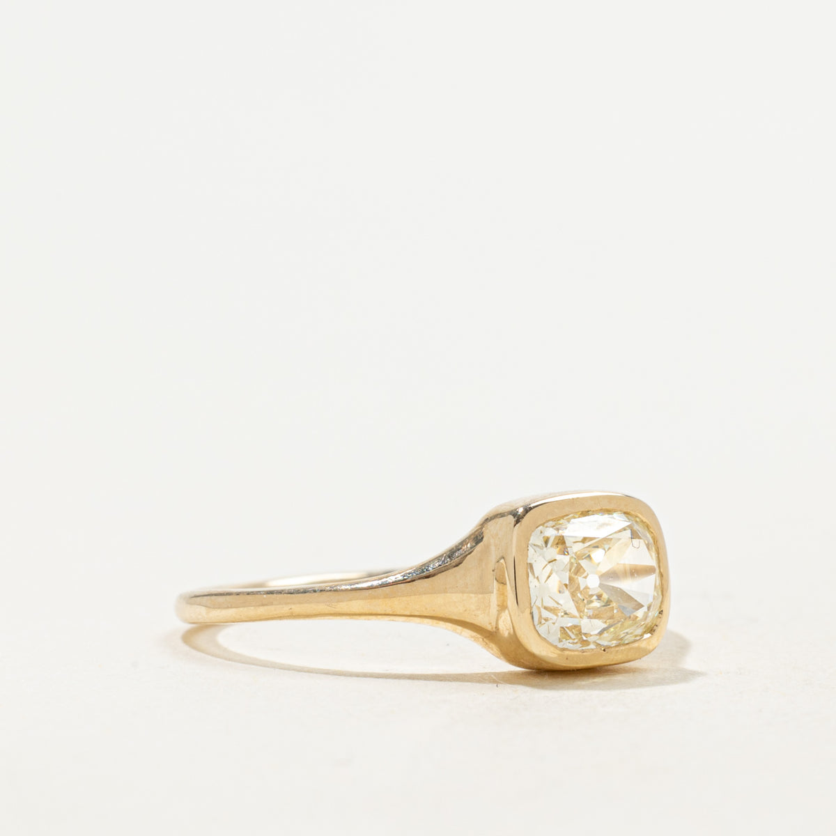 '100 Ways' 9k Yellow Gold Old Mine Diamond Signet Ring | 0.90ct VS2 Yellow | SZ 5.75