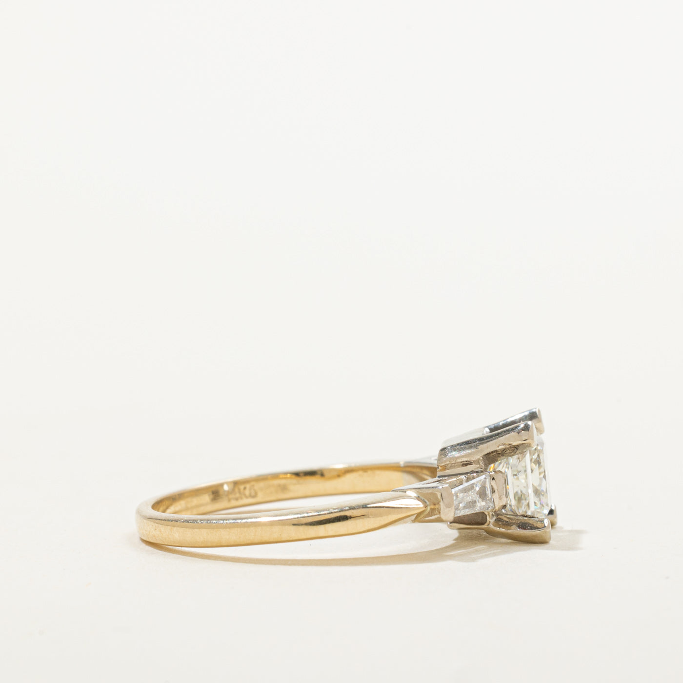 '100 Ways' 14k Two Tone Princess Diamond Accented Ring | 1.01ct I2 H/I, 0.20ct | SZ 5.75