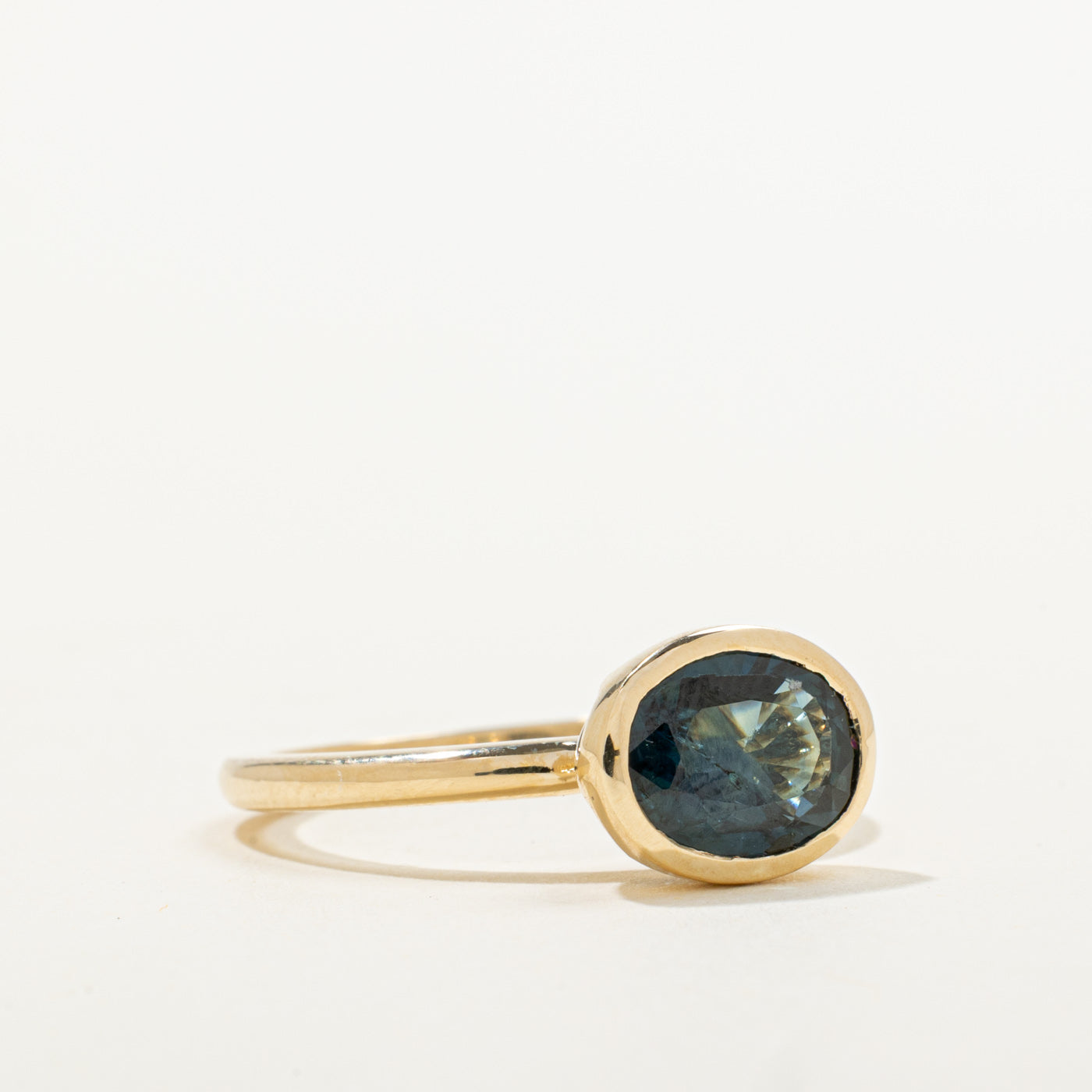 '100 Ways' 10k Yellow Gold East West Bezel Set Sapphire Ring | 2.00ct | SZ 7