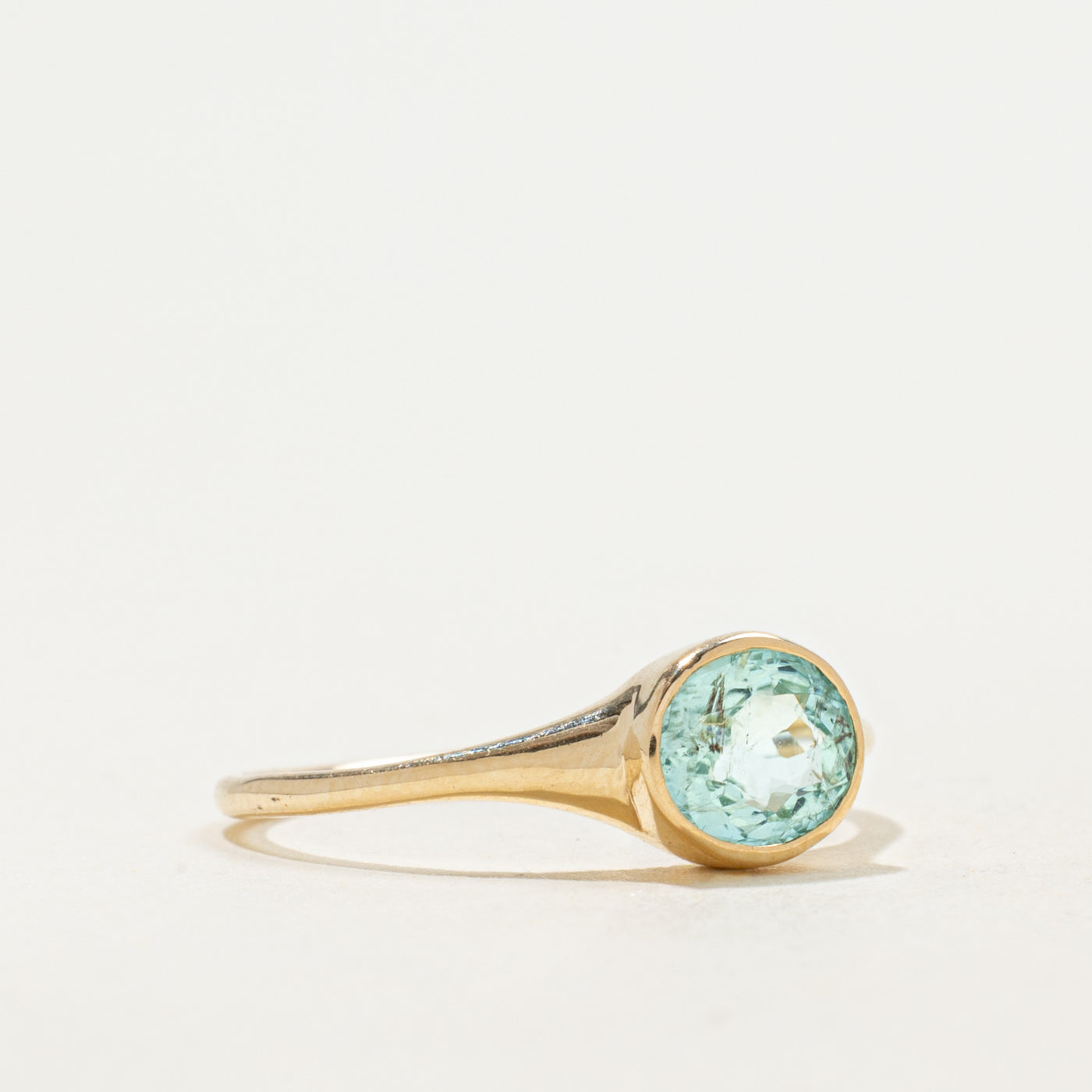 '100 Ways' 9k Yellow Gold East West Aquamarine Signet | 0.82ct | SZ 5.75