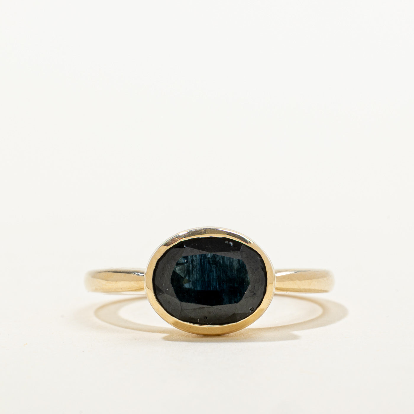 '100 Ways' 14k Yellow Gold East West Bezel Set Sapphire Ring | 2.25ct | SZ 6.75