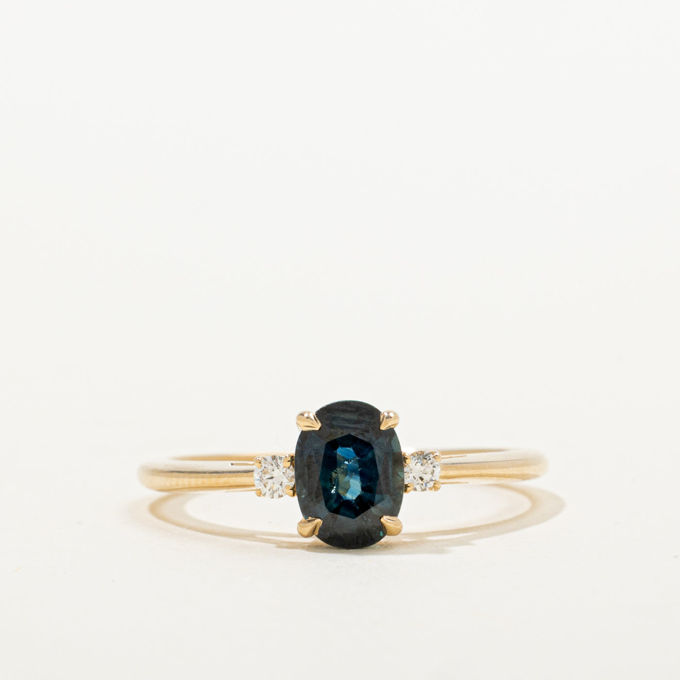 '100 Ways' 14k Yellow Gold Sapphire & Diamond Accented Ring | 1.08ct, 0.20ctw | SZ 7