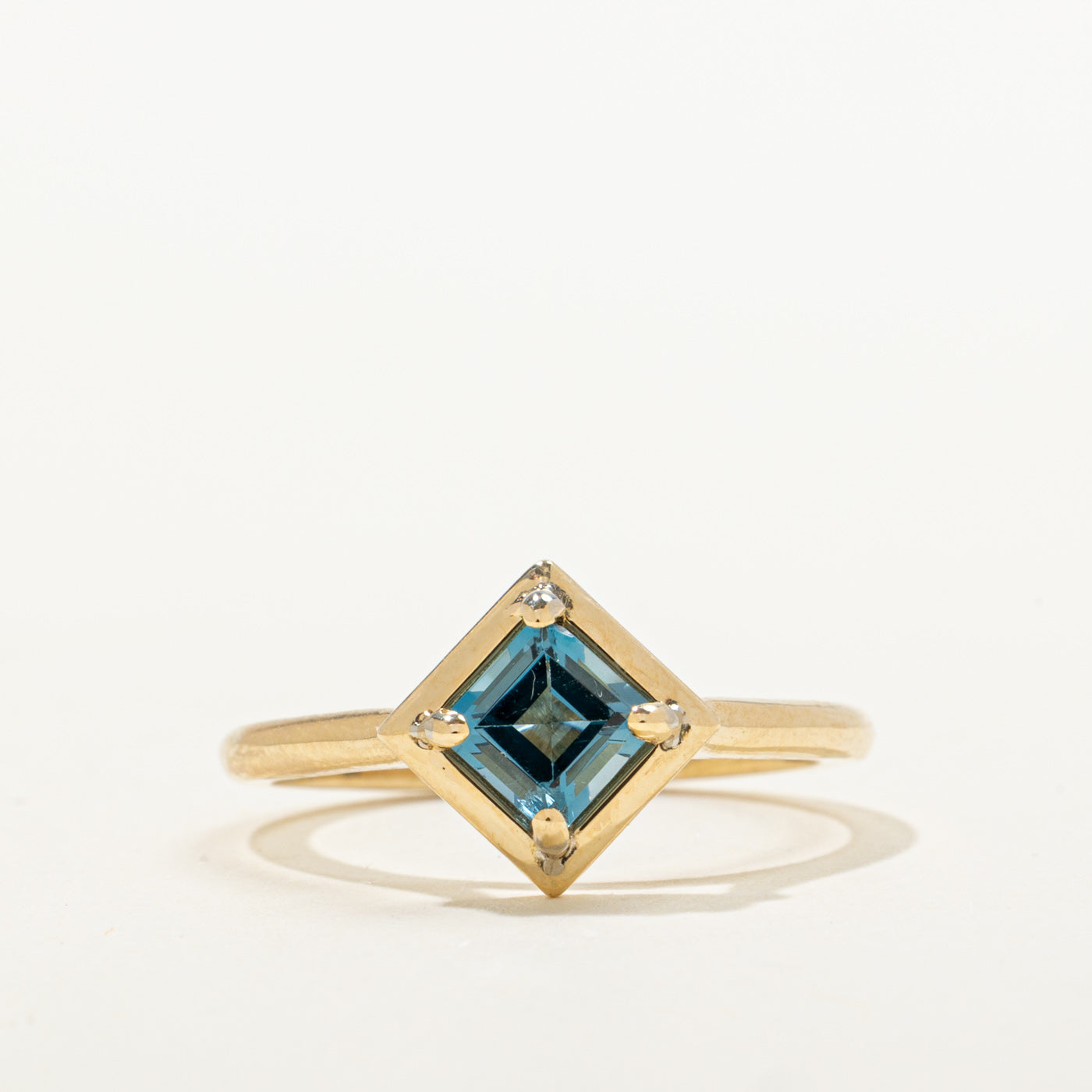 '100 Ways' 10k Yellow Gold Solitaire Square Cut Topaz Ring | 0.82ct | SZ 7