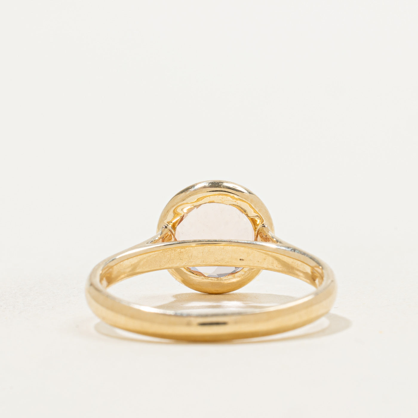 '100 Ways' 10k Yellow Gold Bezel Set Morganite Ring | 1.70ct | SZ 7