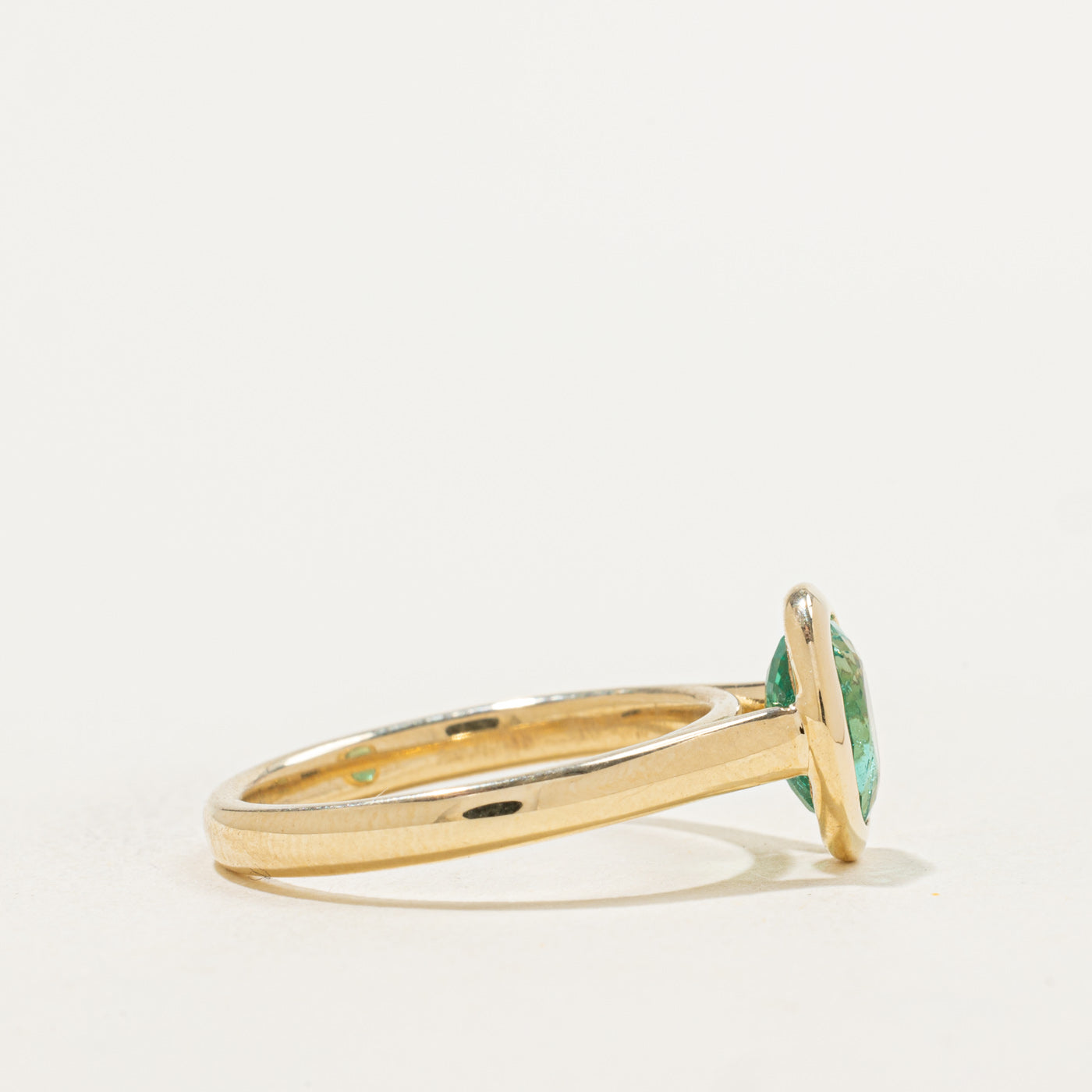 '100 Ways' 14k Yellow Gold Bezel Set Emerald Ring | 1.21ct | SZ 7