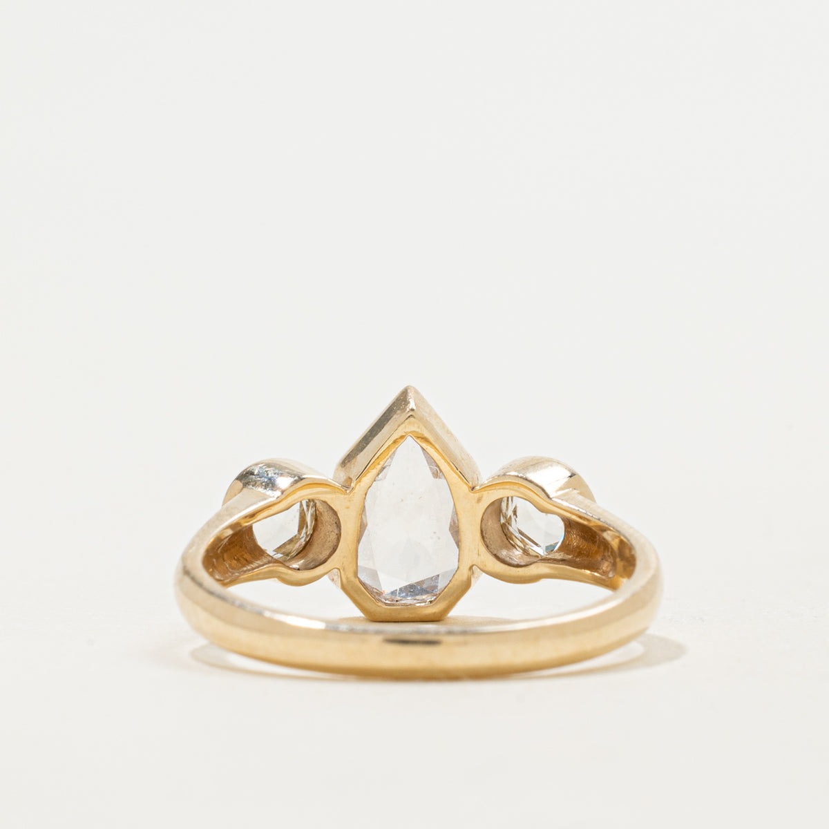 '100 Ways' 9k Yellow Gold Portrait Cut Diamond & Rose Cut Accented Ring | 0.99ct, 0.30ctw | SZ 6