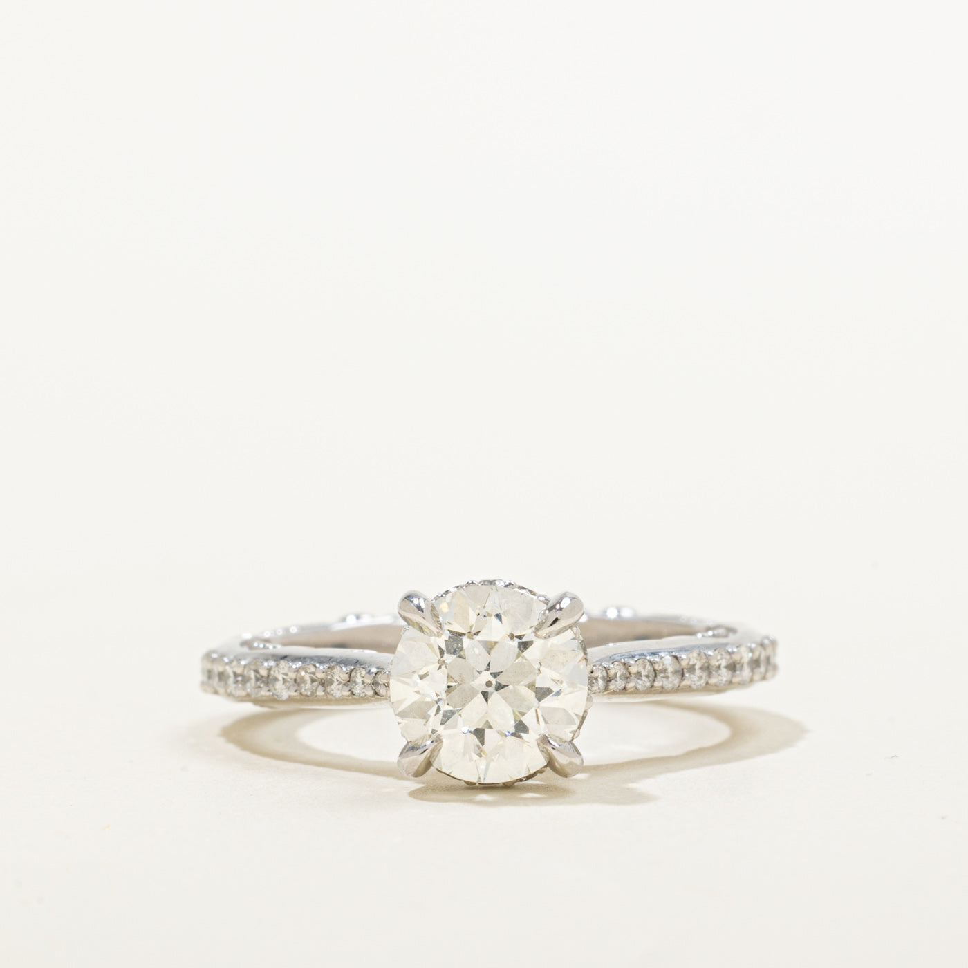 '100 Ways x Anton Pavlenko Design' 18k White Gold Old European Diamond Accented Ring | 1.60ct VVS1 I VG, 0.25ctw | SZ 6.75