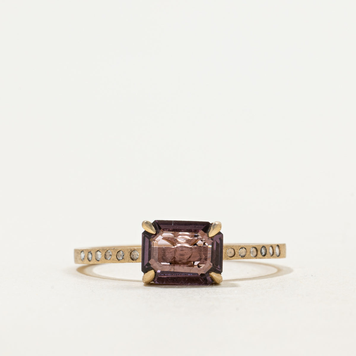 '100 Ways' 9k Portrait Cut Spinel & Rose Cut Accent Diamond Ring | 1.09ct, 0.10ctw | SZ 7