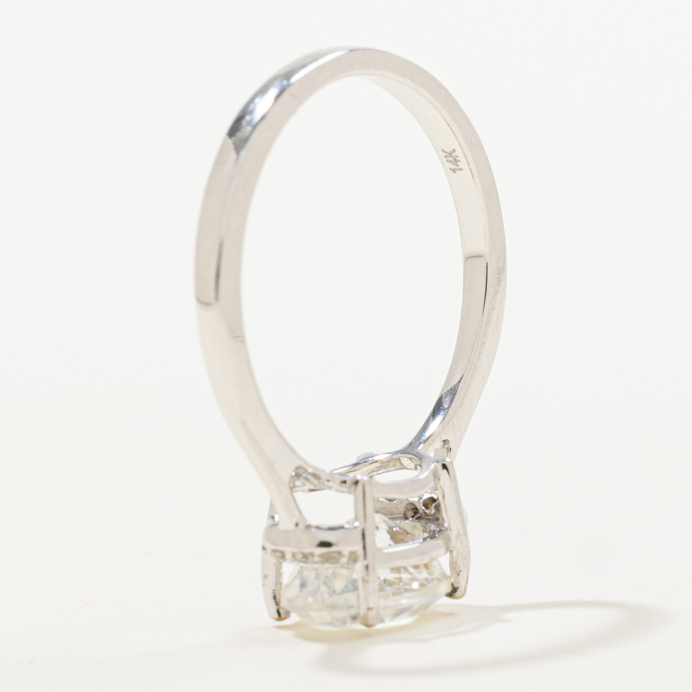 14k East West Moonstone & Diamond Accented Ring | 1.64ct, 0.06ctw | SZ 7