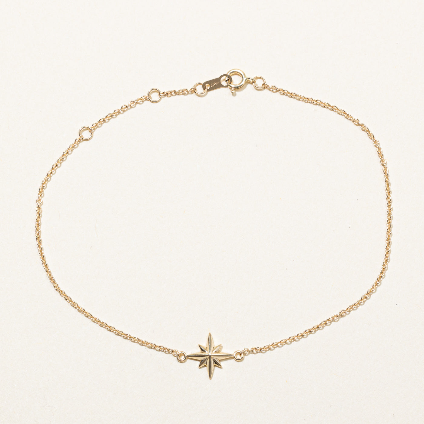 100 Ways' 14k Yellow Gold Star Pendant Bracelet | 7" |