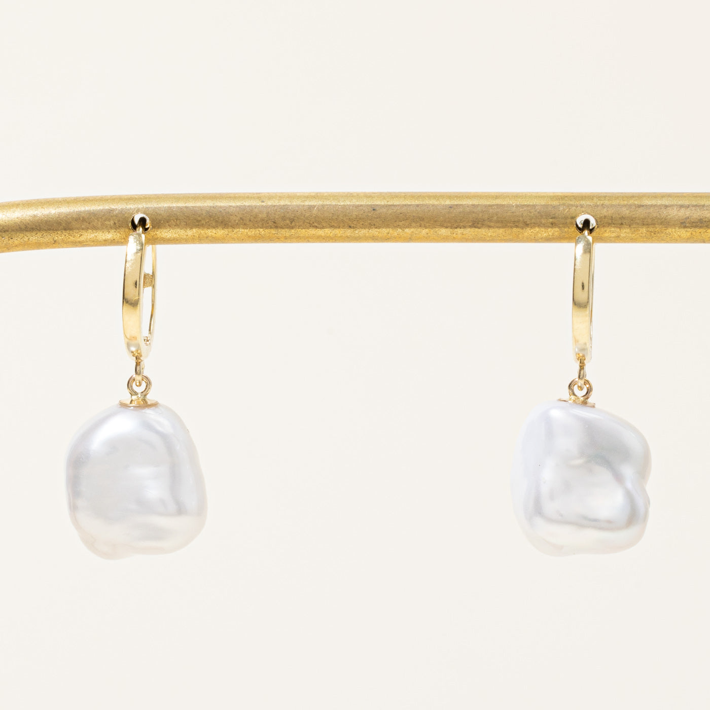 '100 Ways' Keshi Freshwater Pearl Hoop Drop Earrings