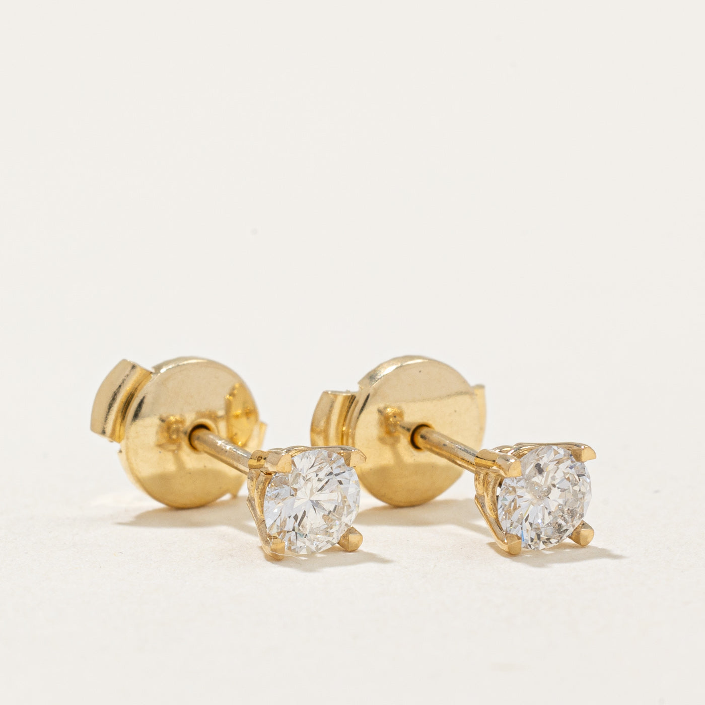 100 Ways' 18k Diamond Stud Earrings With Guardian Backs and Eagle Claws | 0.51ctw |