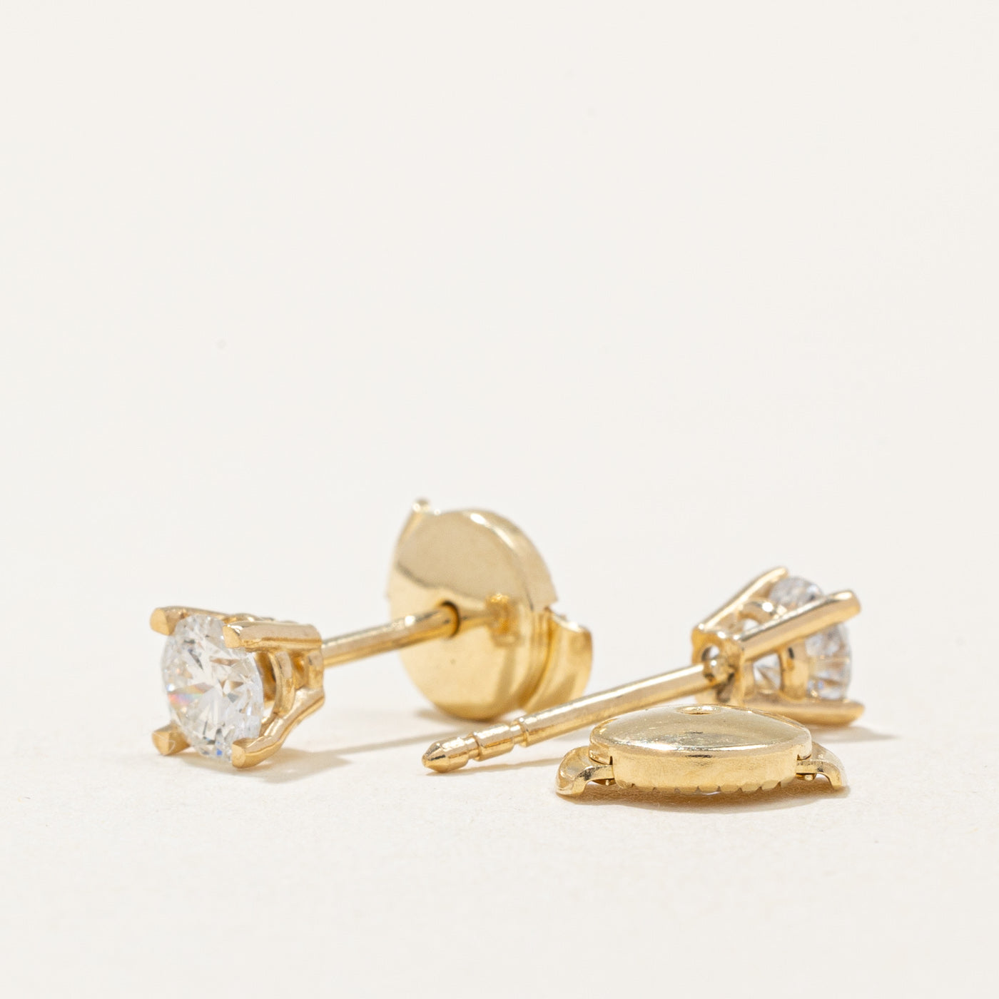 100 Ways' 18k Diamond Stud Earrings With Guardian Backs and Eagle Claws | 0.51ctw |