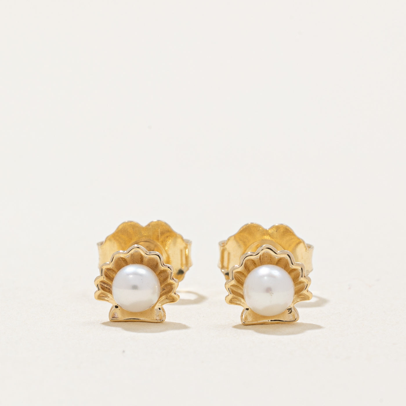 100 Ways' Freshwater Pearl in Shell Stud Earrings