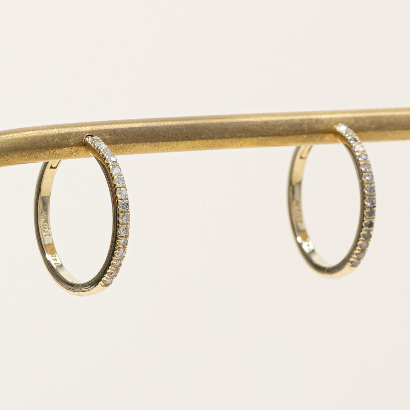 '100 Ways' Diamond Hoop Yellow Gold  Earrings 18mm | 0.25ctw |