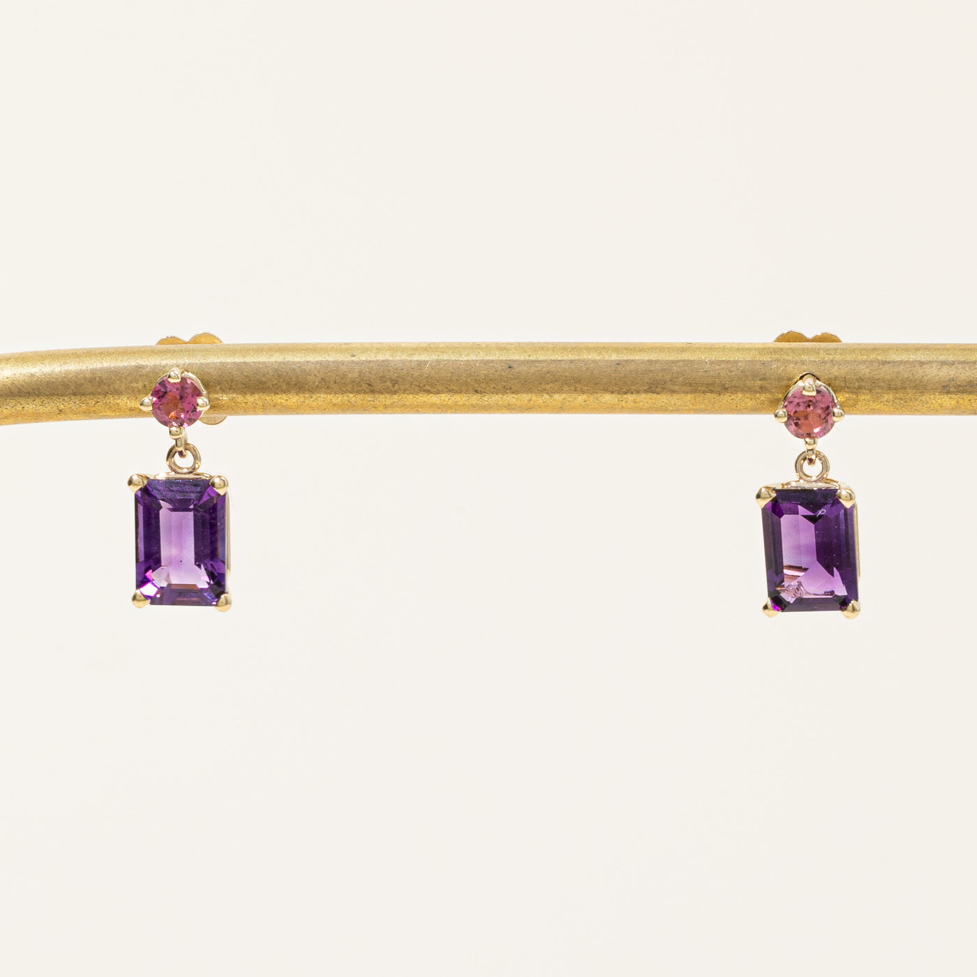 100 Ways' Amethyst & Tourmaline Drop Earrings | 1.84ctw, 0.26ctw |