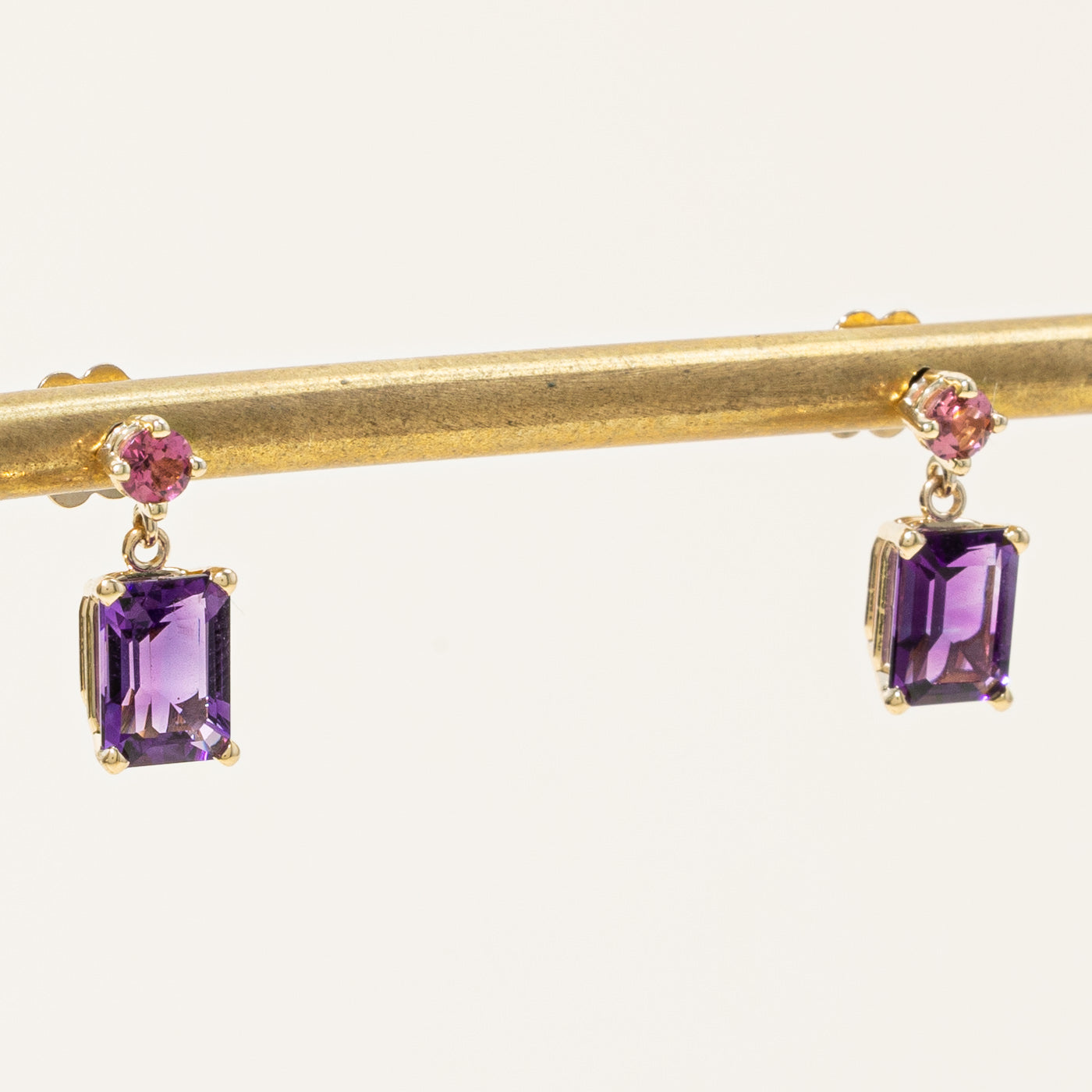 100 Ways' Amethyst & Tourmaline Drop Earrings | 1.84ctw, 0.26ctw |