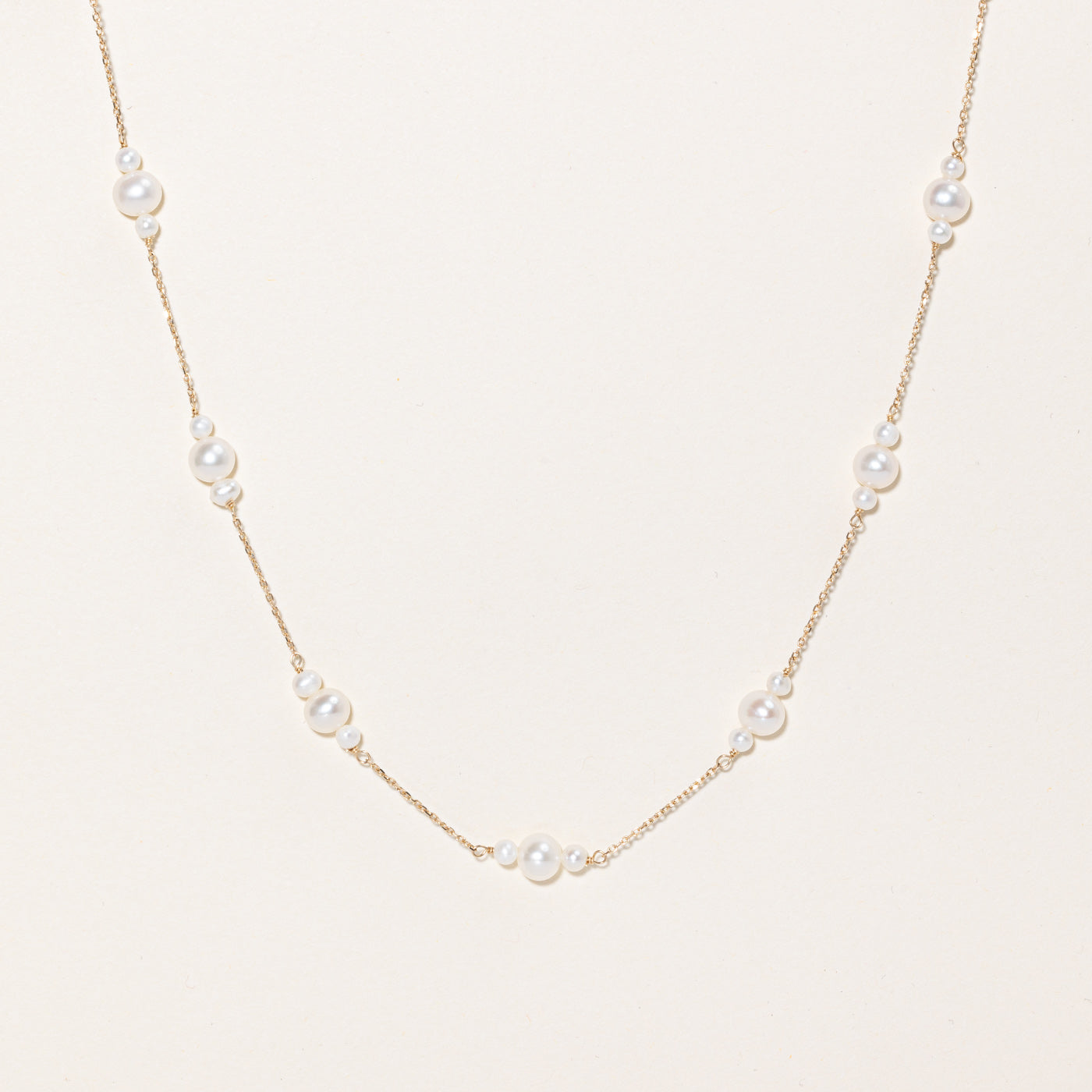 '100 Ways' White Freshwater Pearl Necklace | 16" |