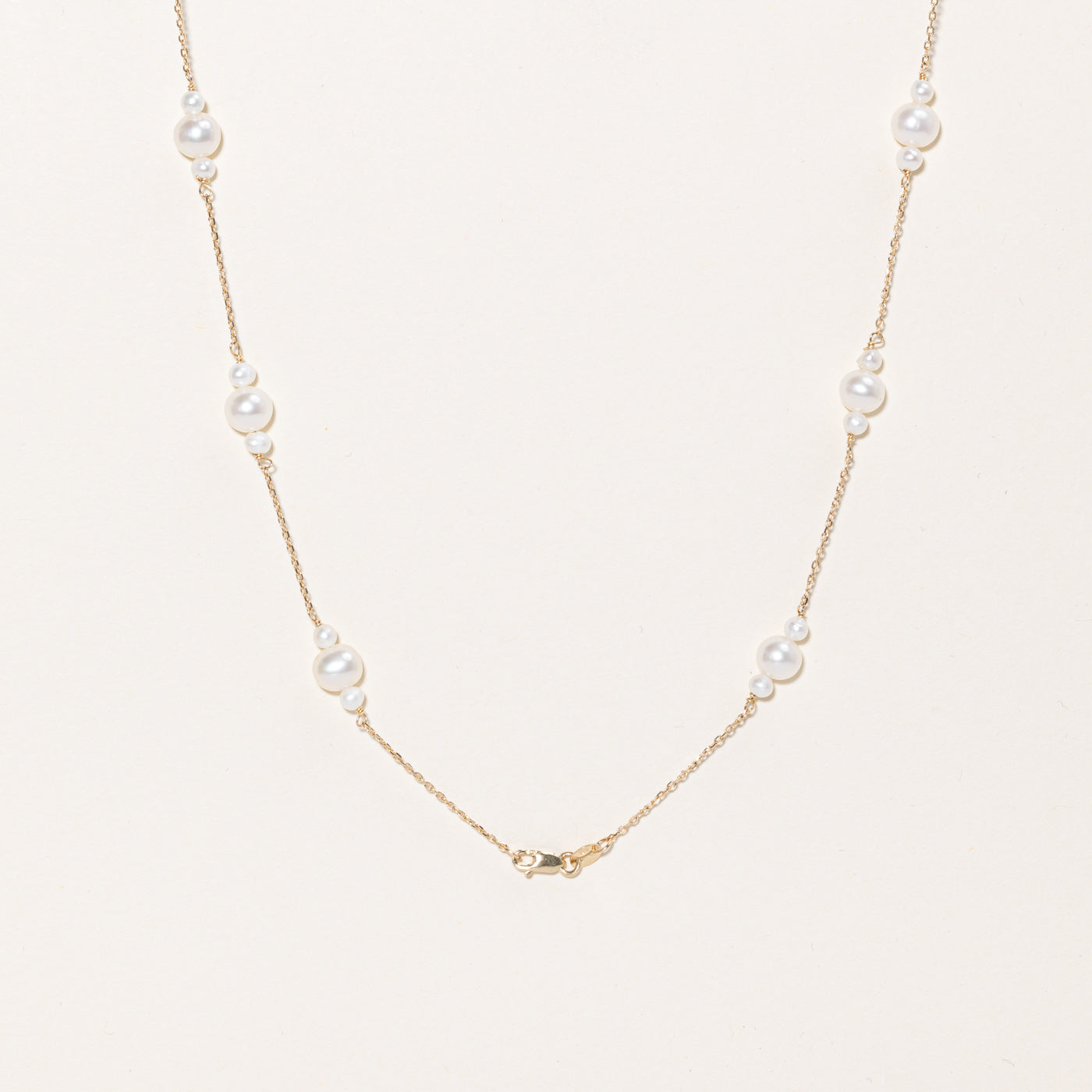 '100 Ways' White Freshwater Pearl Necklace | 16" |
