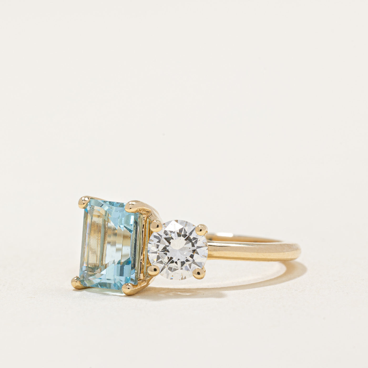 Bague Toi et Moi Aigue-marine et Diamants 100 Ways | 1,30 ct, 0,54 ct | Taille 6,75 |