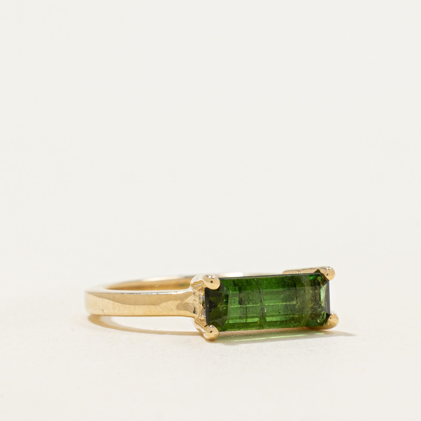 '100 Ways' 14k East West Tourmaline Ring with Diamond Halo | 1.53ct, 0.05ctw | SZ 6