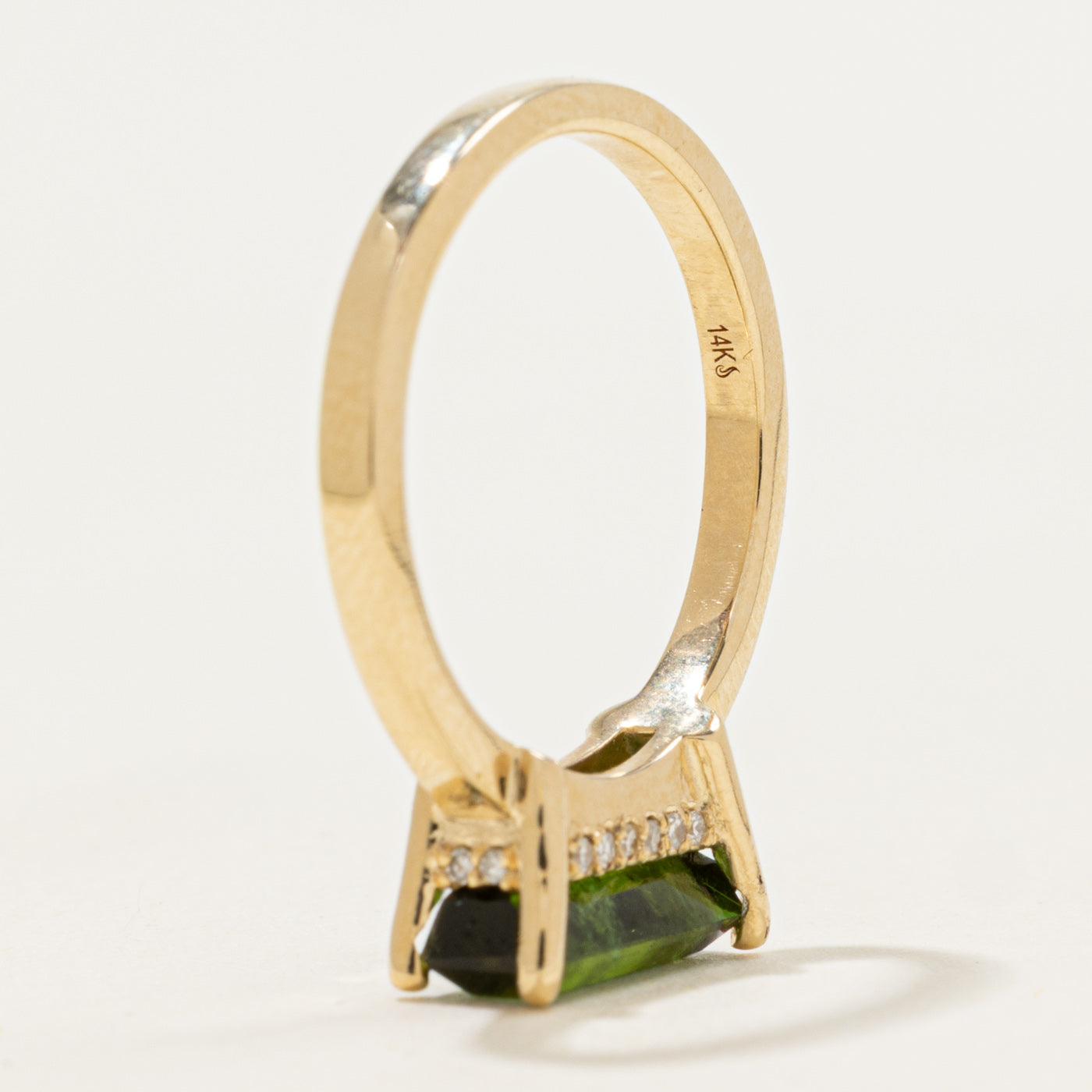 '100 Ways' 14k East West Tourmaline Ring with Diamond Halo | 1.53ct, 0.05ctw | SZ 6