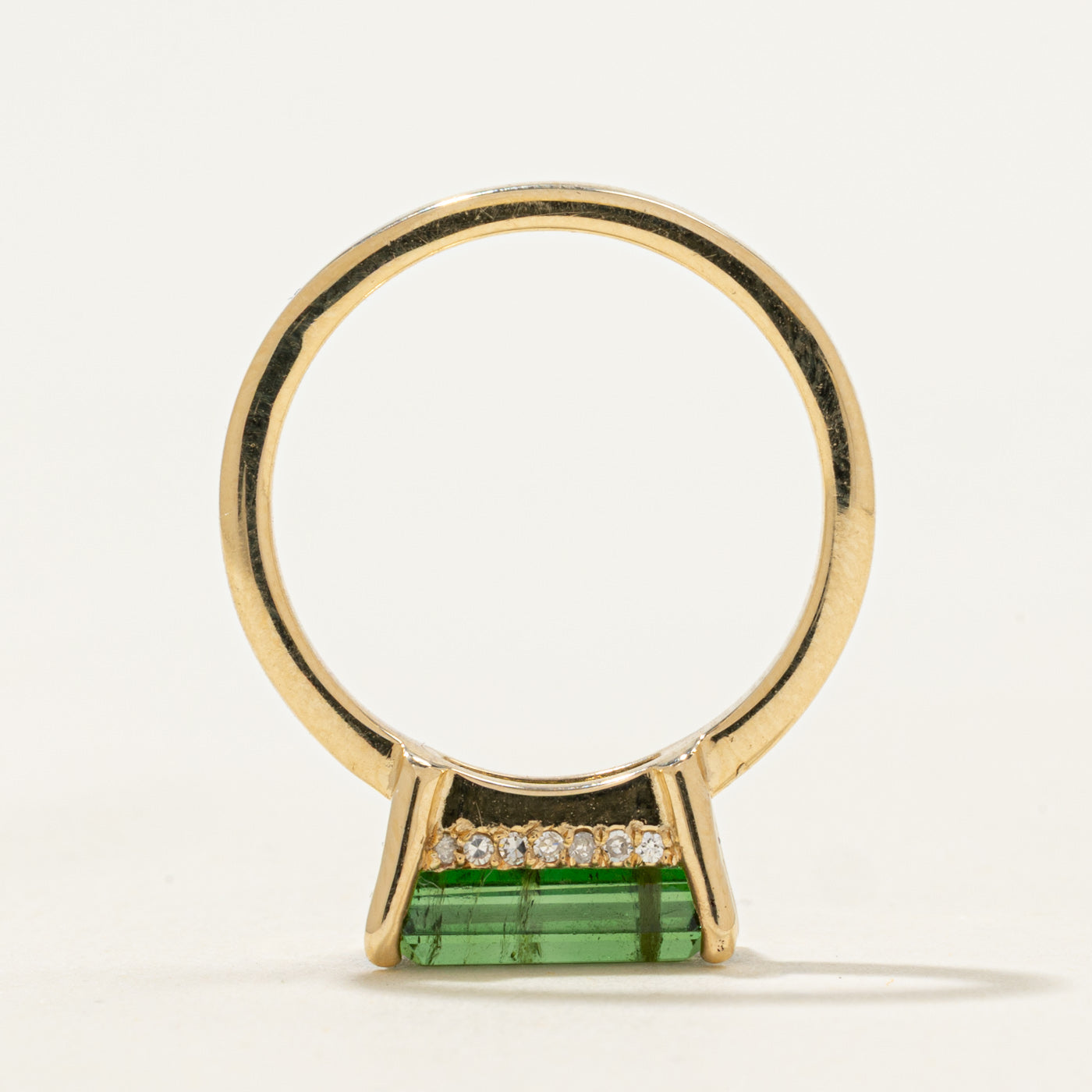 '100 Ways' 14k East West Tourmaline Ring with Diamond Halo | 1.53ct, 0.05ctw | SZ 6