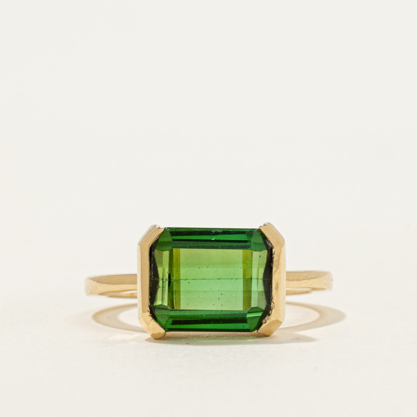 '100 Ways' 14k Yellow Gold Semi Bezel Step Cut Tourmaline | 3.30ct | SZ 6.25