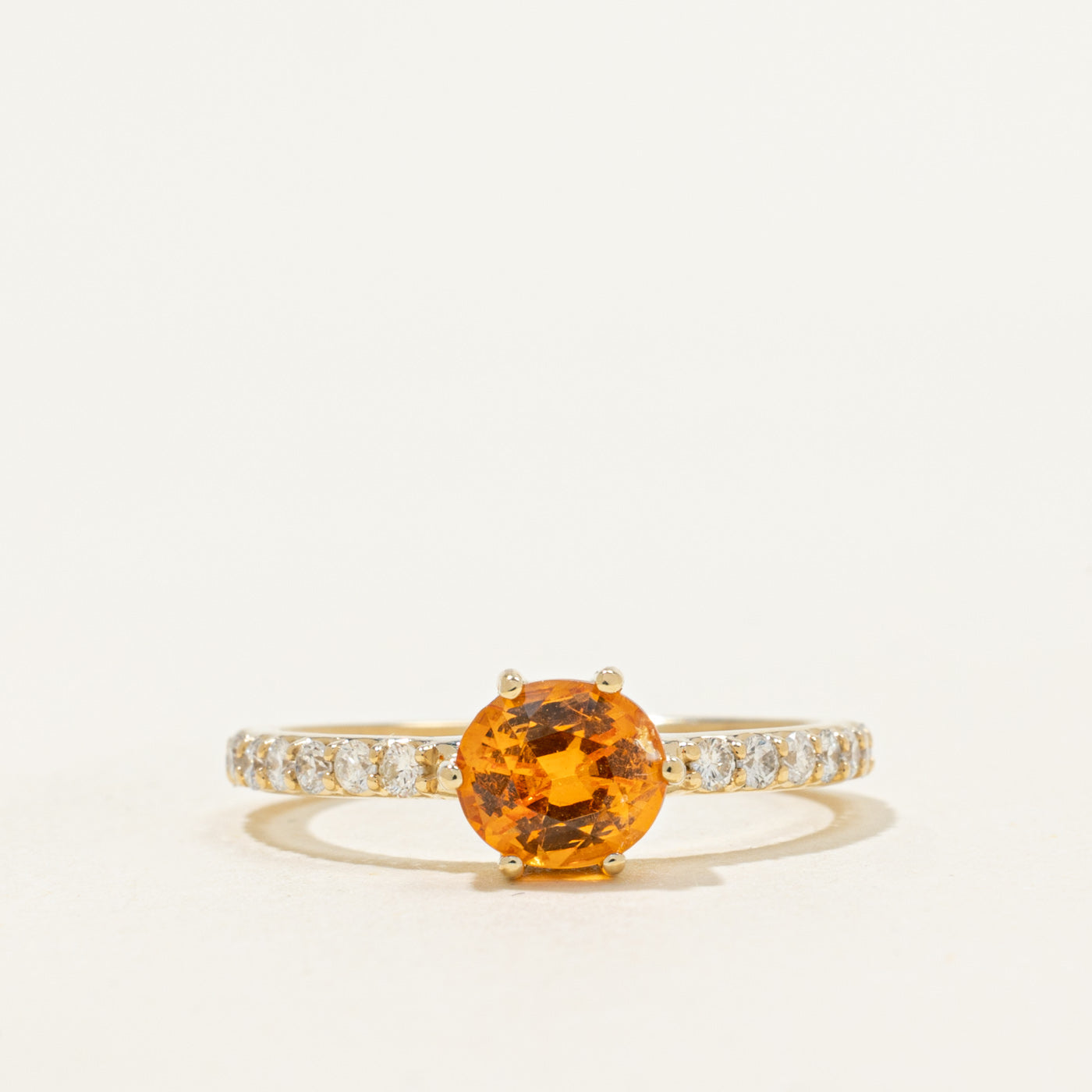 '100 Ways' 14k Mandarin Garnet & Diamond Ring | 1.07ct, 0.25ctw | SZ 6