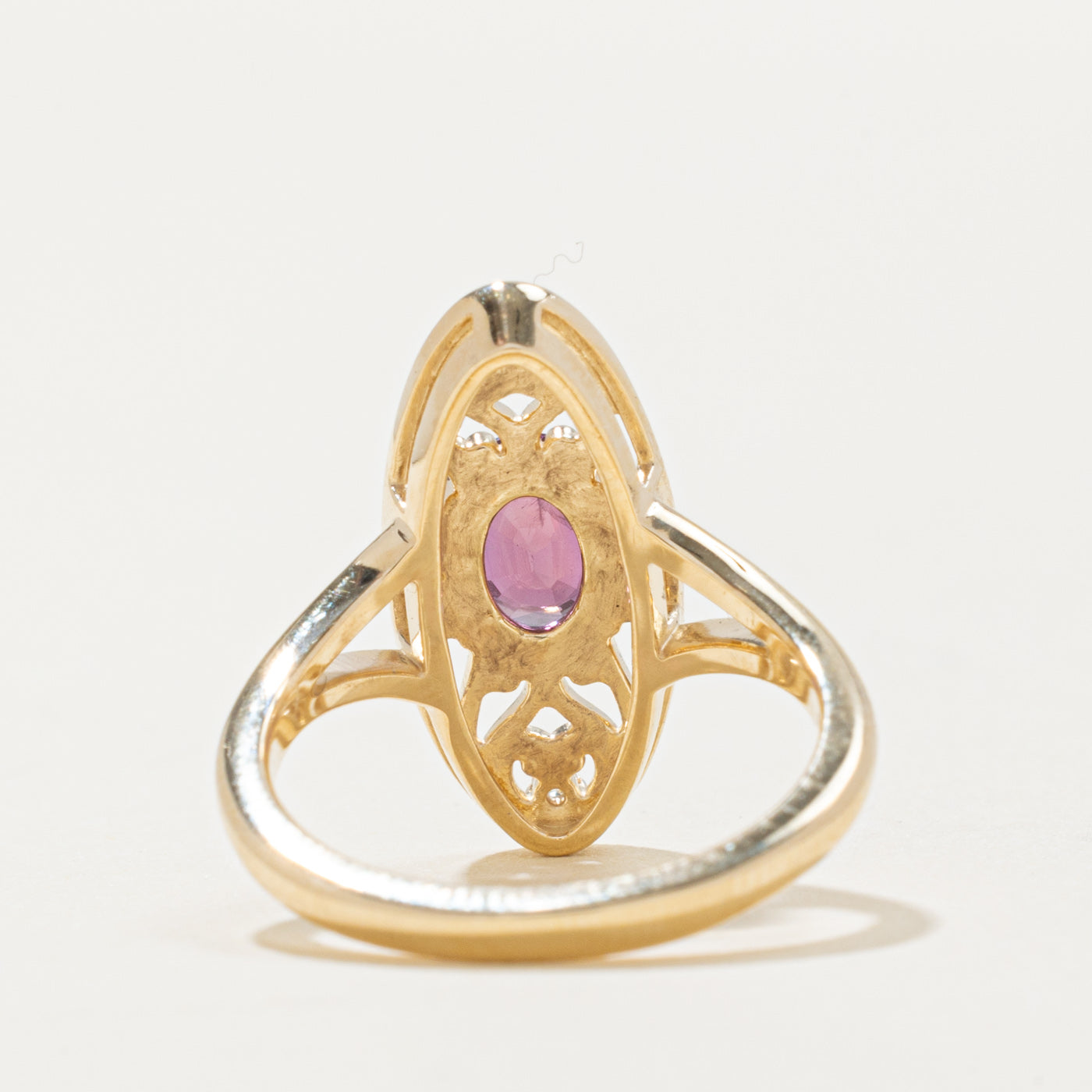 '100 Ways' 10k Ruby & Diamond Navette Ring | 0.82ct, 0.05ctw | SZ 5.5