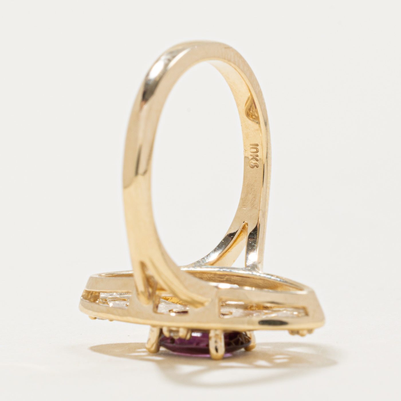 '100 Ways' 10k Ruby & Diamond Navette Ring | 0.82ct, 0.05ctw | SZ 5.5