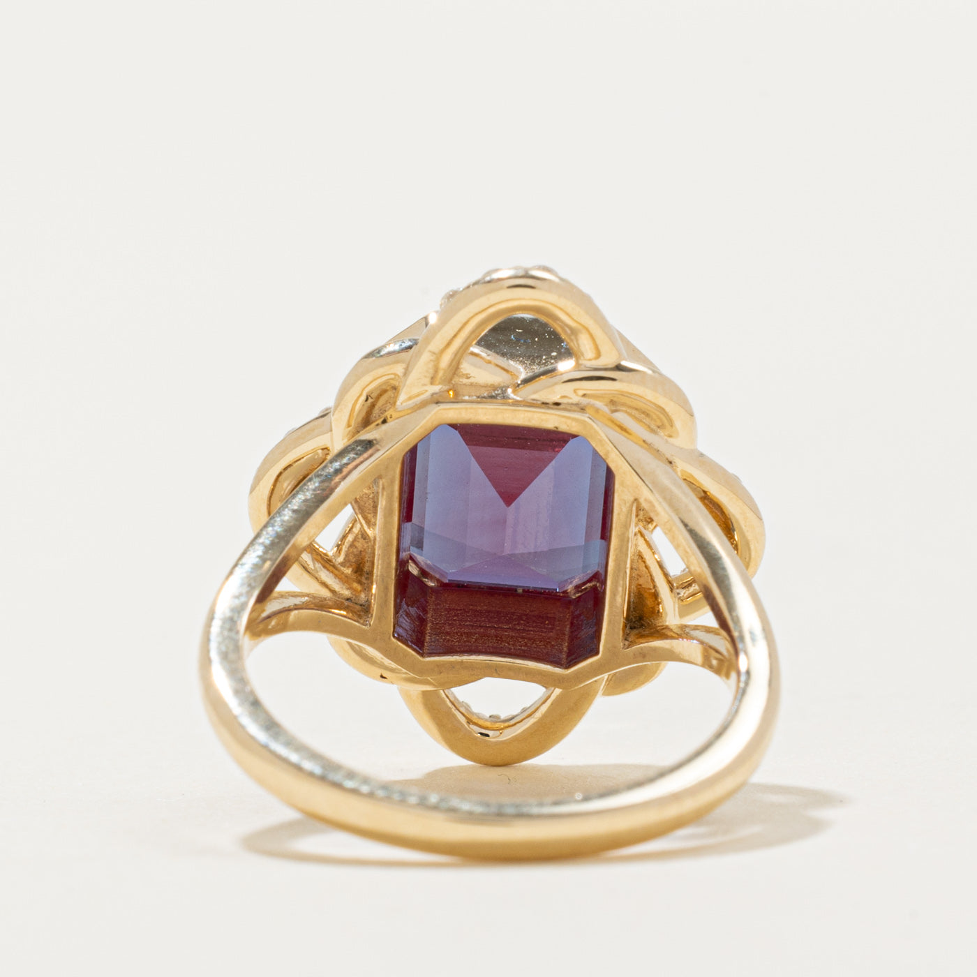 '100 Ways' 14k Synthetic Alexandrite Cocktail Ring | 5.65ct, 0.18ctw | SZ 5.5