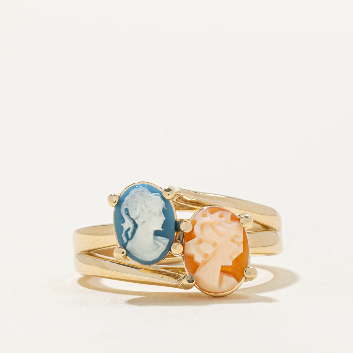 '100 Ways' 14k Cameo Toi et Moi Ring | 1.15ctw | SZ 7