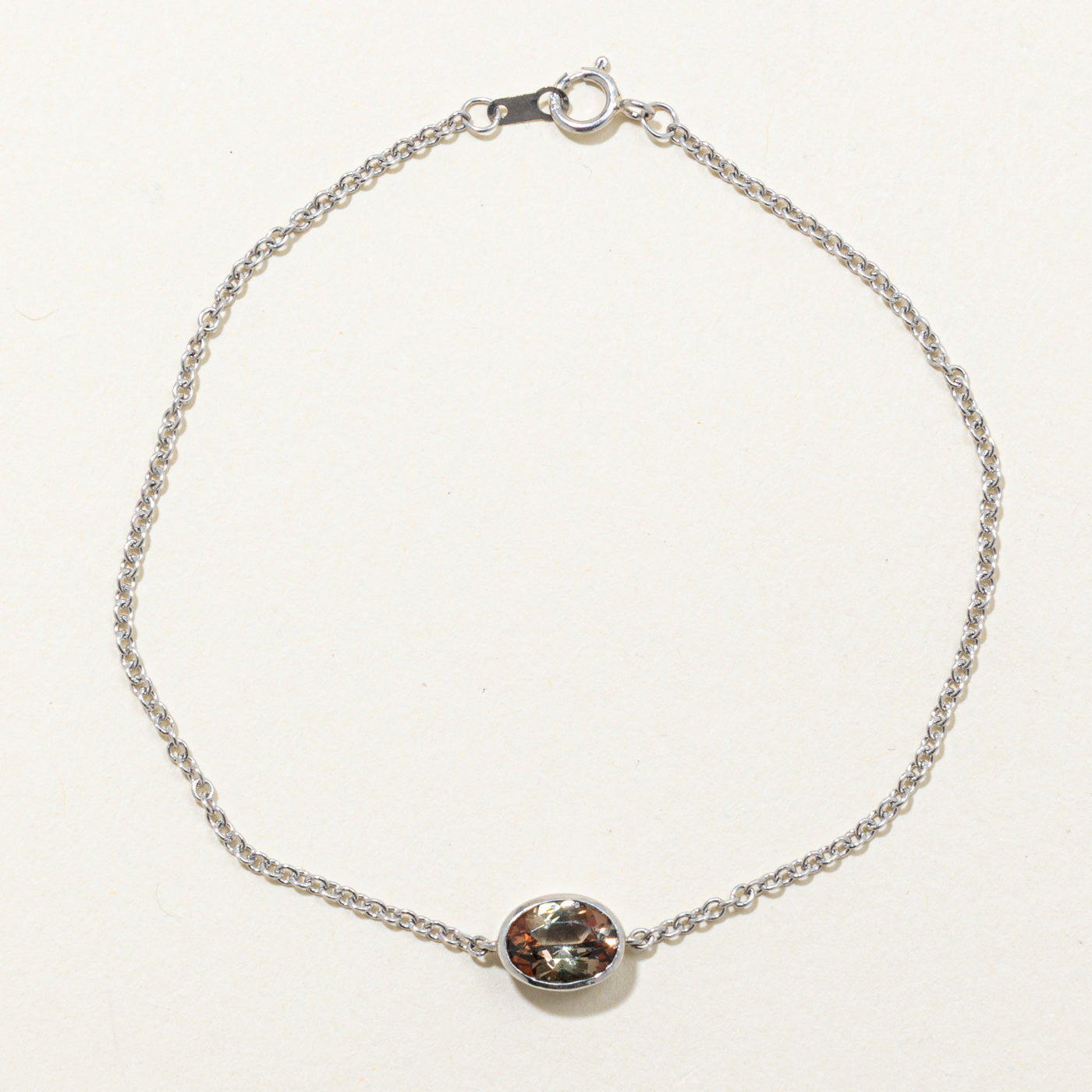 '100 Ways' Platinum Bezel Set Andalusite Bracelet | 7" | 1.38ct